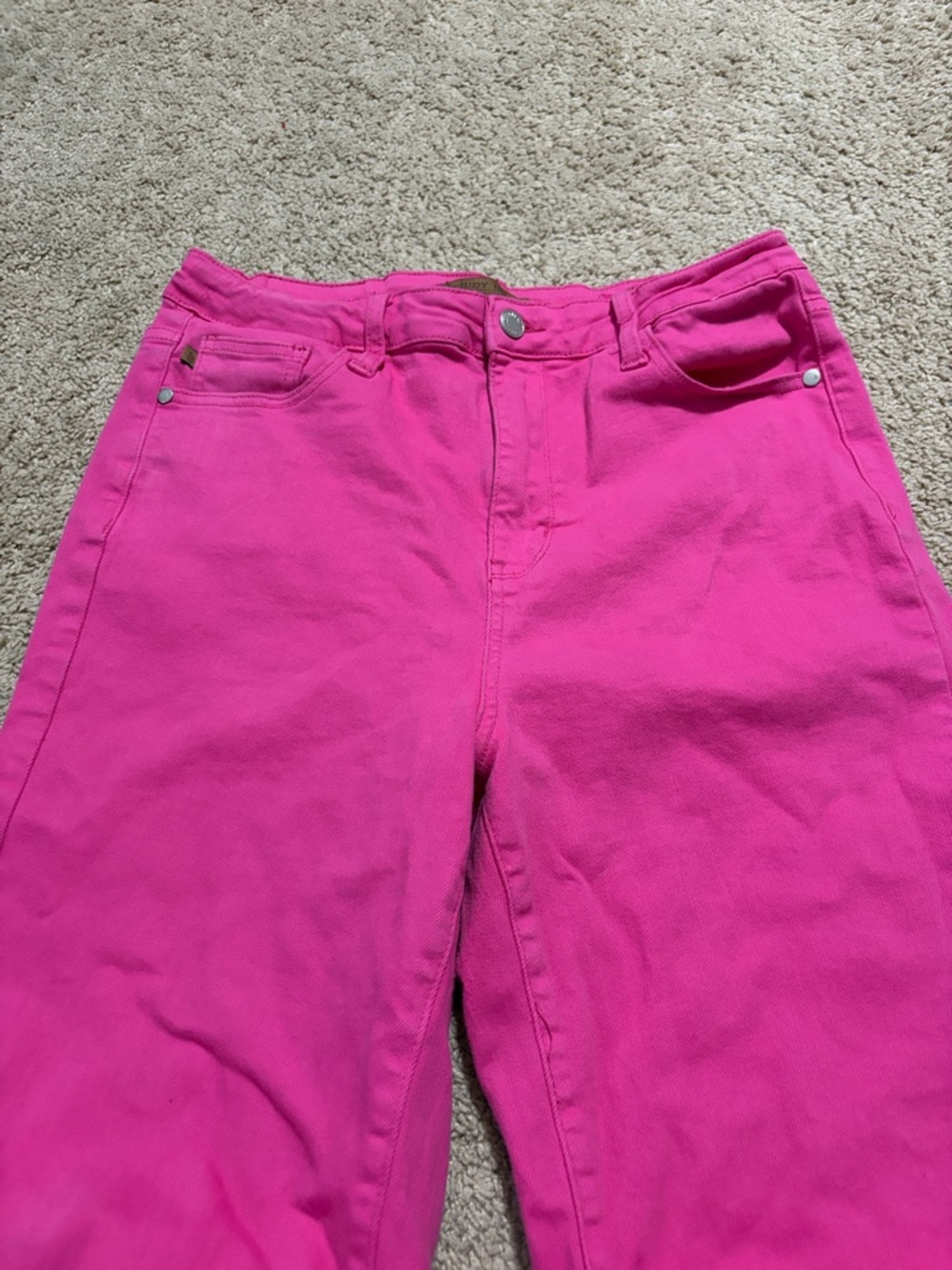 Judy Blue Hot Pink Wide Leg Jeans - Picture 4 of 7